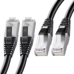 Paquet de 2, 40 Gbps court Cable Ethernet Cat 8 1,5 cm en noir (Câble Ethernet 2000 Mhz de Catégorie 8, Cable RJ45 Cat 8, Câble Ethernet de gaming, Câble de réseau LAN Cat 8) - 1,5 cm.[G312]