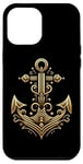 Coque pour iPhone 15 Plus Symbole de la mer ancre cool dans le style art déco de Noël