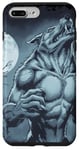 Coque pour iPhone 7 Plus/8 Plus Art graphique loup-garou hurlant à la lune pour homme