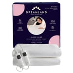 Dreamland Double Dual Size Sleep Tight Deluxe Fleecy Mattress Warmer/Underblanket (Intelliheat Plus Fast Heat, Machine Washable, 150 x 137 cm, 2 Detachable Controls, 4 Temperature and Auto Timer)