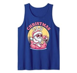 Christmas in July - Santa Flamingo Floatie - Summer Xmas Tank Top