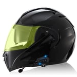 Casque Moto Modulable Double Visière pour Scooter Chopper - Casque de Moto Homme et Femme en - ECE Homologué Casque A,XL