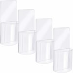 4 Pièces Boîte de Rangement Mural Support de Télécommande Transparent Organisateur de Médias en Acrylique Pratique