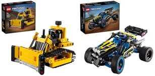 LEGO Technic Le Buggy Tout-Terrain de Course, Véhicule de Rallye & Technic Le Bulldozer, Jouet de Construction pour Enfants, Véhicule Excavateur, Cadeau pour Garçons et Filles