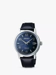 Seiko SRPE43J1 Men's Presage Cocktail Time Old Clock Leather Strap Watch, Blue/Black