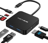 Hub USB C,Adaptateur Multiport USB C 7 en 1 vers HDMI,4K HDMI,100W PD Charge,2 USB-A 3.0,1 USB-C 3.0,Lecteur de Cartes SD/TF,pour MacBook Air,Laptop,périphériques USB C et Les Dongle USB C(Q26)