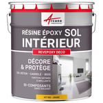 Peinture Sol - Résine Epoxy : Peinture pour Sol salon, cuisine, salle de bains - Effet Miroir - REVEPOXY DECO Jaune - RAL 1023 1 kg (jusqu'à 5 m² en 2 couches)