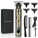 URAQT Hair Clippers for Men, Cordless Clippers Electric Hair Trimmer Beard Trimmer, Waterproof Detail Beard Shaver, Precision T-Blade Trimmer Grooming Cutting Kit with 3 Guide Combs and 2 Hair Combs