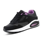 JOMIX Chaussures de Sport Running Basket Femme Chaussures de Marche Sport Baskets Gymnasium Tennis Sneakers pour Femme (Noir Violet, 38)