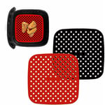 2 Pieces 7.5 Inch Square Air Fryer Coating Non-Stick Coating, Air Fryer Accessories, Reusable Silicone Air Fryer Mat, Steamer Basket