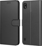 Cuir Pu Protection Etui Pour Samsung Galaxy A10, Plusieurs Couleurs Disponibles[Ranges Cartes],[Fonction Support],[Fermeture Magnétique] Pour(Galaxy A10 (6,20 Pouces), Noir)[X147]