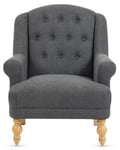 Charlotte Dark Grey Fabric Accent Chair