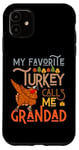 Coque pour iPhone 11 Ma dinde préférée m'appelle grand-père dabbin Thanksgiving