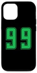 Coque pour iPhone 15 Pro Vert Numéro 99 Équipe Junior Sports Uniforme Numéroté