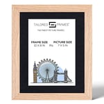 Tailored Frames 99 Solid Natural Oak Picture | Single Picture Frames | Table Top & Wall Hanging Type | Photo Frame with Mount (BLACK MOUNT, 10" x 8" frame, to take a 7" x 5" Picture)