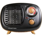 RUSSELL HOBBS RHRETPTC2001WDB Retro Fan Heater - Black & Brown, Brown,Black