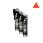 Colle mastic hybride SIKA Sikaflex 521 UV - Noir - 300ml - Lot de 3