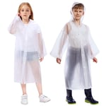 Vicloon Lot de 2 Poncho de Pluie Imperméable pour Enfant, Réutilisable EVA Imperméable Enfant Capuchon Vêtements de Pluie, Pour voyage, randonnée, Va à L'école, Equitation, Taille Unique