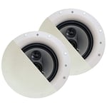 Acoustic Audio by Goldwood CSIC84 Paire d'enceintes de Plafond sans Cadre avec Woofers de 20,3 cm Blanc