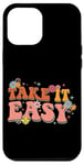 iPhone 12 Pro Max Take It Easy Retro Floral Motif Case