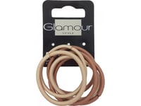 Glamour_Hair Elastics Without Metal Beige 6Pcs