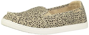 Roxy Femme Minnow Slip on Sneaker Basket, Imprimé léopard, 37.5 EU