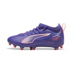 PUMA Ultra 5 Match FG/AG Jr Soccer Shoe, Lapis Lazuli White-Sunset Glow, 29 EU