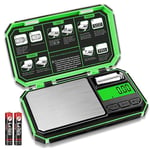 UNIWEIGH Digital Pocket Scale 200g/0.01g, Small Digital Scales, Precision Gram Scale, Herb Scale, Jewelry Scale, Kitchen Scale Great for Weed, Powder, Coins (Battery Included)- Bright green