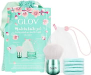 Glov Matcha Latte Set Moon Pads Make-Up Remover 5St + Kabuki Make-Up Brush + Väska