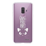 Evetane - Coque Silicone Compatible Samsung Galaxy S9 Plus - Protection Intégrale 360, Fine et Transparente - Coque Avant & Arrière - Haute Résistance - Chat Perli Popet