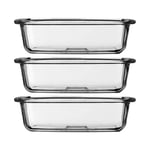 Freska 3pc 1.8 L Borosilicate Glass Non-Stick Oven Baking Dish Roasting Food Pie