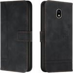 Coque Pour Galaxy J330 / J3 2017, Etui Cuir Avec Magnetique, Flip Pochette Housse Pour Galaxy J330 / J3 2017 Protection, Noir