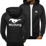 Men's Hoodie Pullover Zip Sweatshirt Jacket - 3D Mustang Casual Unisex Hooded Tops Long Sleeve Cardigan Spring and Autumn Sweater Jacket - Teen,Black,XXL