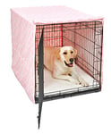 New World BCVR-42PKT Housse de caisse pour chien avec tissu protecteur en téflon, housse de caisse pour chien compatible avec les caisses New World et West Homes de 106,68 cm de long, motif rose