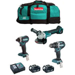 MAKITA Kit DLX3125TX1 (DDF484 DTD153 DGA506 2 x 5,0 Ah DC18RC Sac)