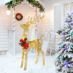 4FT Outdoor Christmas Reindeer Light Up Decor Warm White Pre-lit 180 LED Garden