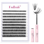 DIY Lash Extension Kit Individual Lashes 40P 0.07D 8-16mm Clusters Lash Bond and Seal, Clusters Lash Glue Remover and Eyelash Tweezers for Eyelash Extensions