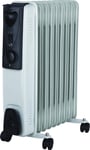 2kW Oil Filled Radiator Portable Electric Heater Thermostat 9 Fin 3 Settings