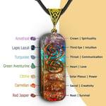 7 Chakra Halsband Handgjord Healing Orgone Hänge Kristall Halsband Spirituell Med Justerbar Sladd Kompatibel Med Män Kvinnor Positiv Energi, Meditatio