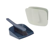 Joseph Joseph CleanStore Ensemble Pelle À Poussière et Balayette, Balai à Main d'Intérieur, Rangement Compact Pare-poussière, Brosse pour Nettoyage des sols avec Bord en Caoutchouc et Poils Souples