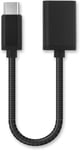 ® Cable Otg Compatible Avec Samsung Galaxy Tab S3 S4 S5E S6 /Tabpro S/Galaxy Book A 10.5 10.6 12.6 /Active 2/Pro Cable Adaptateur Otg Usb C Câble Usb On The Go Alu Connecteur Usb Otg Noir Cordon