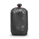 - Sac poubelle 100 L noir pour déchets courants en plastique recyclé 32 microns Carton de 250