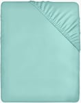 Utopia Bedding Drap Housse - Bleu Spa, 160 x 200 cm - Bonnets 35 cm pour Matelas Épais - Polyester Microfibre Brossée