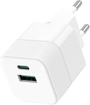 Chargeur Usb C Qc3.0 Rapide Pr Pour Iphone 15 14 13 12 11 Pro Se Xs Xr 8 Plus, 25w Embout Type Usbc Secteur Pour Samsung Galaxy, Ipad, Téléphones, Alimentation Tete Mural Bloc Adaptateur[X2125]