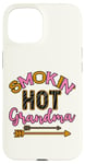 Coque pour iPhone 15 Smoking Hot Grandma Motif zèbre Rose vif