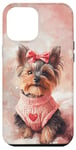 iPhone 12 Pro Max Aesthetic Pink Christmas Yorkshire Terrier Holiday Xmas Case