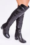 'Britta' Thigh High Mid Heeled Boots