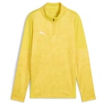 PUMA Treningsgenser teamCUP 1/4 Glidelås - Faster Yellow/Sølv Barn, størrelse XL/176 cm