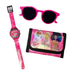 Barbie Fashion Set, Girls Toy Gift Set: LCD Watch, Sunglasses, and Wallet - for Kids Ages 3 and Up