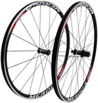 L.BAN Road Bike Wheelset 700C V Brake Bicycle Wheel Double-walled Alloy Wheel 25mm Sealed Bearing QR To Cassette Flywheel 7-11 Speed 1805g,Black